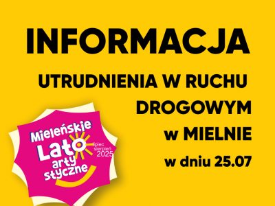 Informacja o utrudnieniu w ruchu drogowym w Mielnie