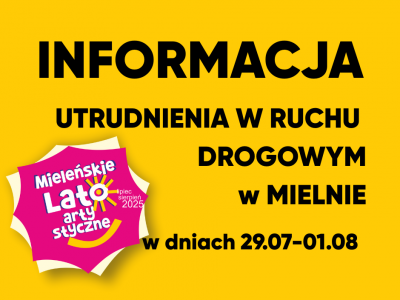 Informacja o utrudnieniu w ruchu drogowym w Mielnie