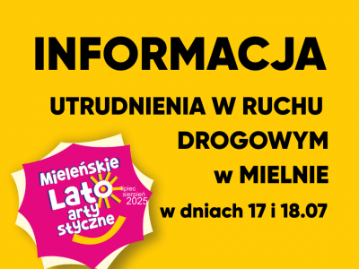 Informacja o utrudnieniu w ruchu drogowym w Mielnie